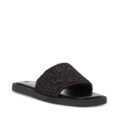 Black Steve Madden Leigh Women's Slides | PH 5246UCM